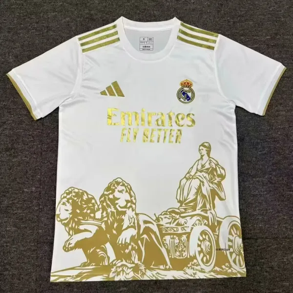 25/26 RMA Gold Lion's Head Special Edition White  Fans Soccer Jersey