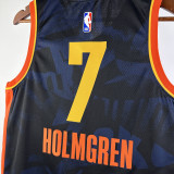 23/24 OKC Thunder HOLMGREN #7 Dark Blue City Edition Top Quality Hot Pressing NBA Jersey