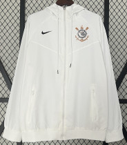 2024 Corinthians white  one sided hooded  Windbreaker （单面带帽风衣）