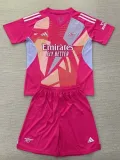 24/25 ARS Pink Red Goalkeeper Kids Soccer Jersey