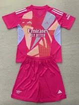 24/25 ARS Pink Red Goalkeeper Kids Soccer Jersey