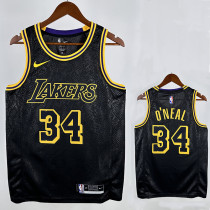 Lakers O'NEILL # 34 Black Snake Pattern Top Quality Hot Pressing NBA Jersey