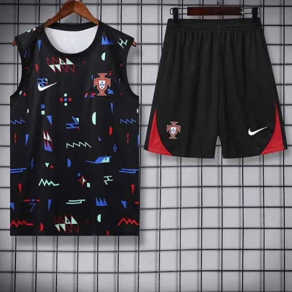 24/25  Portugal Black Tank top and shorts suit