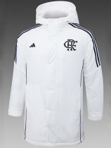 24/25 Flamengo White Hooded Cotton Coat (黑标)帽棉衣