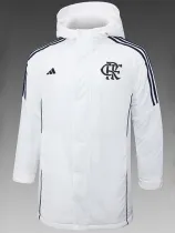 24/25 Flamengo White Hooded Cotton Coat (黑标)帽棉衣