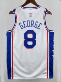 22/23 76ERS GEORGE  # 8 White Home Top Quality Hot Pressing NBA Jersey主场