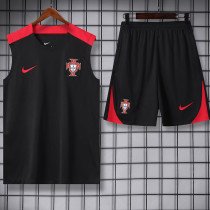 24/25 Portugal Black Tank top and shorts suitblack