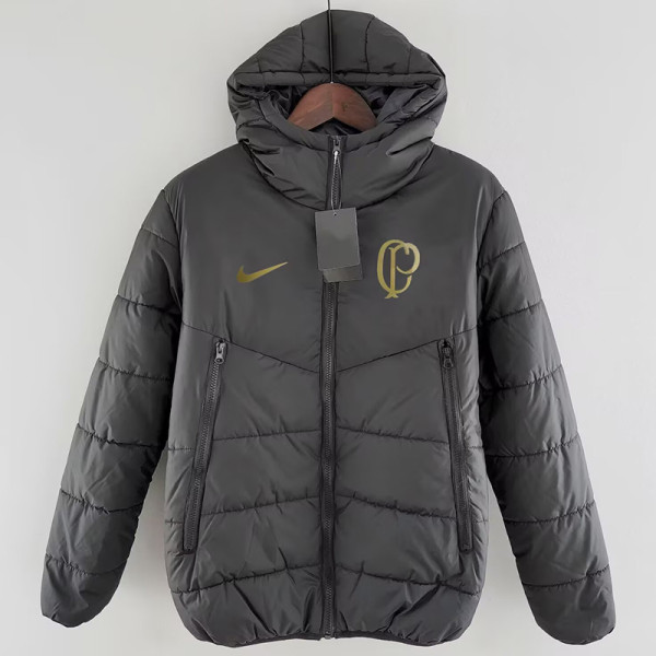 24/25 Palmeiras Black Hooded Cotton Coat连帽棉衣