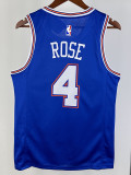 21/22 KNICKS ROSE #4 Blue Top Quality Hot Pressing NBA Jersey (Trapeze Edition) 飞人版