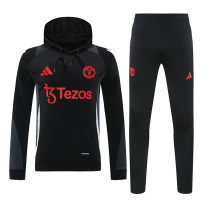 24/25 Man Utd Black  Hooded  Tracksuit