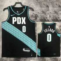 22/23 Trail Blazers LILLARD #0 Black City Edition Top Quality Hot Pressing NBA Jersey