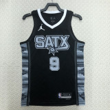 22/23 SA Spurs PARKER #9 Black Top Quality Hot Pressing NBA Jersey (Trapeze Edition)