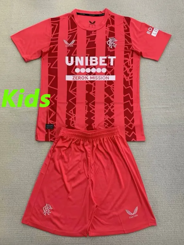 24/25  Rangers  Red Goalkeeper Kids Soccer Jersey