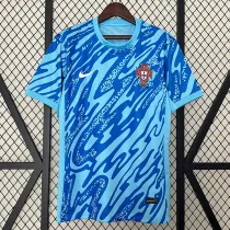 2024 Portugal Goalkeeper Blue  Fans Soccer Jersey