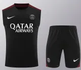 24/25 PSG Black Tank top and shorts suitblack