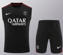 24/25 PSG Black Tank top and shorts suitblack