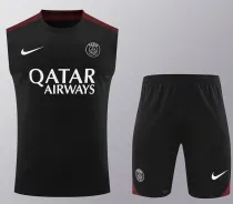 24/25 PSG Black Tank top and shorts suitblack