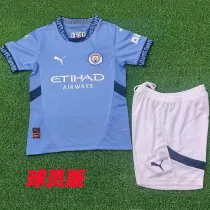 24/25 Man City Home Kids  Player Version Soccer Jersey(童装球员）