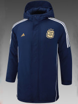 24/25 Argentina Royal Blue Hooded Cotton Coat (金标)连帽棉衣