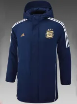 24/25 Argentina Royal Blue Hooded Cotton Coat (金标)连帽棉衣