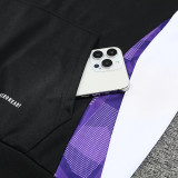 24/25 RMA Black &purple Hooded  Tracksuit(紫色边)