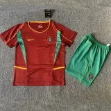 2002 Portugal Home Kids Retro Soccer Jersey