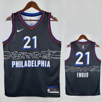 20/21 76ERS ENBID  # 21 Royal Blue (City Edition) Top Quality Hot Pressing NBA Jersey城市版
