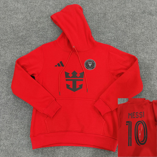 2024 Inter Miami Red Hoody  （signed) (红色带 10 号、加薄绒)