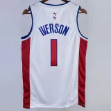 22/23 Pistons IVERSON #1 White Top Quality Hot Pressing NBA Jersey
