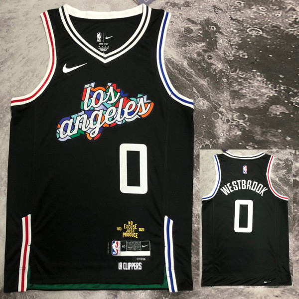 22/23 CLIPPERS WESTBROOK #0 Black City Edition Top Quality Hot Pressing NBA Jersey