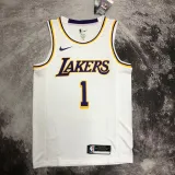 LAKERS RUSSELL #1 White Top Quality Hot Pressing NBA Jersey(圆领)