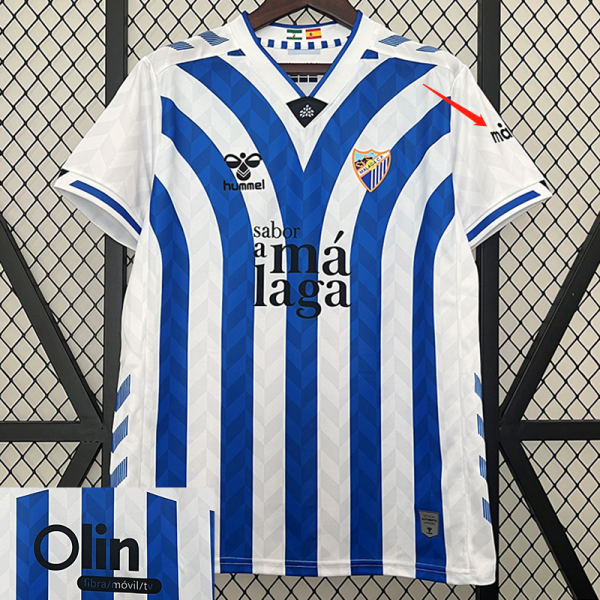 24/25 Málaga CF  Blue Strip Special Edition Fans Soccer Jersey