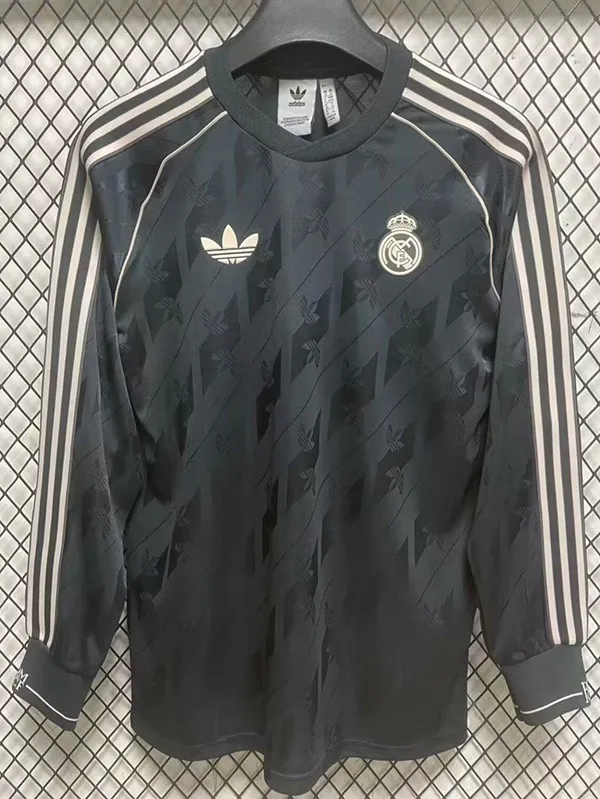 24/25 RMA Black Commemorative Edition Long Sleeve Retro Soccer Jersey