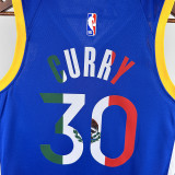 WARRIORS MEXICO #30 Blue Edition Top Quality Hot Pressing NBA Jersey (V领）