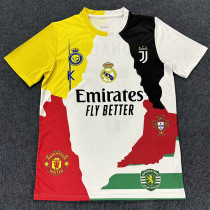 25/26 RMA  C-RONALDO Co Branded Edition Fans  Soccer Jersey黄白领
