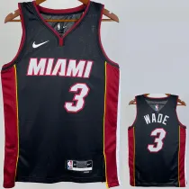 22/23 HEAT WADE #3 Black Top Quality Hot Pressing NBA Jersey (V领）