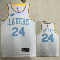 22/23 LAKERS BRYANT #24 White Top Quality Hot Pressing NBA Jersey (Retro Logo)