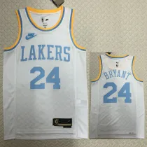 22/23 LAKERS BRYANT #24 White Top Quality Hot Pressing NBA Jersey (Retro Logo)