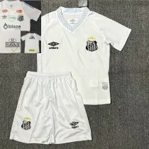 25/26 Santos FC Home  Kids Soccer Jersey(Print All Sponsor)(新全广告、背上NVA~SRTE)
