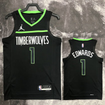 22/23 TIMBERWOLVES EDWAROS #1 Black Top Quality Hot Pressing NBA Jersey (Trapeze Edition)