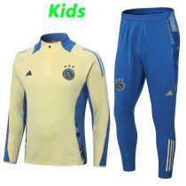 24/25  Ajax khaki  Half Pull  Kids Tracksuit  (儿童半拉链)