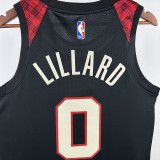 23/24 Trail Blazers LILLARD #0 Black City Edition Top Quality Hot Pressing NBA Jersey