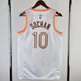 23/24 SA Spurs SOCHAN #10 White City Edition Top Quality Hot Pressing NBA Jersey