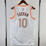 23/24 SA Spurs SOCHAN #10 White City Edition Top Quality Hot Pressing NBA Jersey