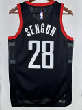 23/24 Rockets SENGUN #28 Black Top Quality Hot Pressing NBA Jersey (Trapeze Edition)飞人版