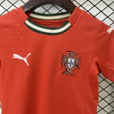 25/26 Portugal Home Kids  Soccer Jersey