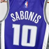 22/23 KINGS SABONIS #10 Purple Away Top Quality Hot Pressing NBA Jersey(V领）