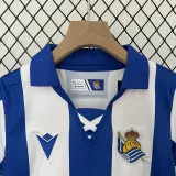 24/25  Real Sociedad Home Kids Soccer Jersey