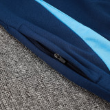 24/25  ARS Dark Blue Hooded  Half Pull Tracksuit(Add Fluff)  (半拉链、加绒F607)
