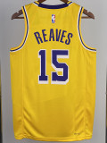 22/23 LAKERS REAVES #15 Yellow Top Quality Hot Pressing NBA Jersey(圆领)